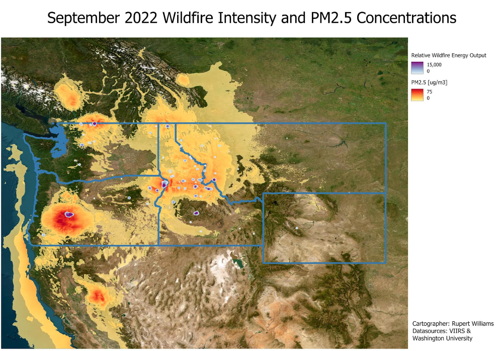 September 2022 Wildfire Intensity and PM2.5
